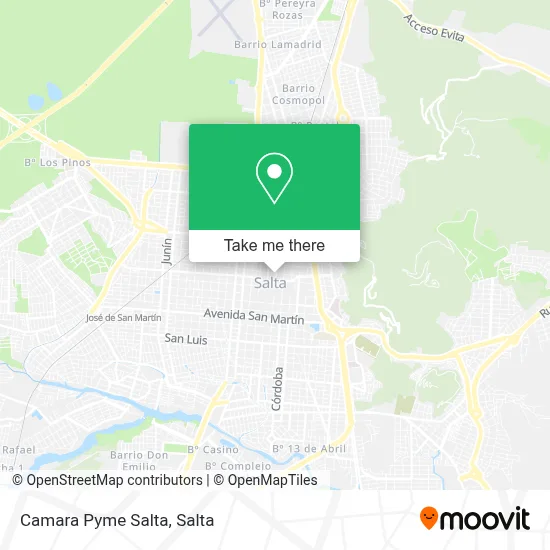 Camara Pyme Salta map