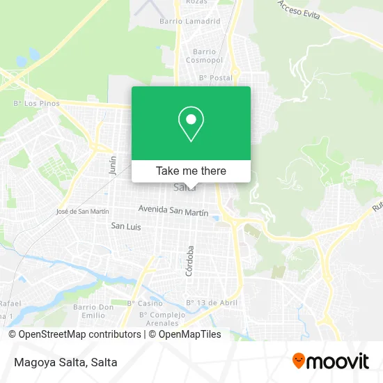 Magoya Salta map