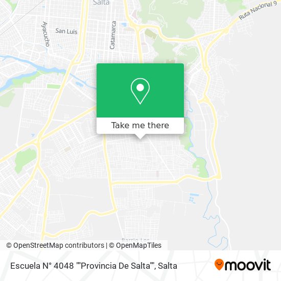 Mapa de Escuela N° 4048 ""Provincia De Salta""