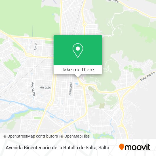 Avenida Bicentenario de la Batalla de Salta map