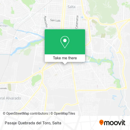 Pasaje Quebrada del Toro map