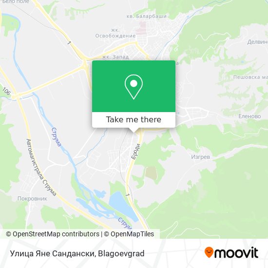 Улица Яне Сандански map