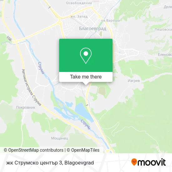 Карта жк Струмско център 3