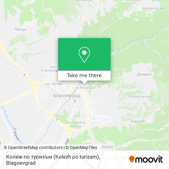 Колеж по туризъм (Kolezh po turizam) map