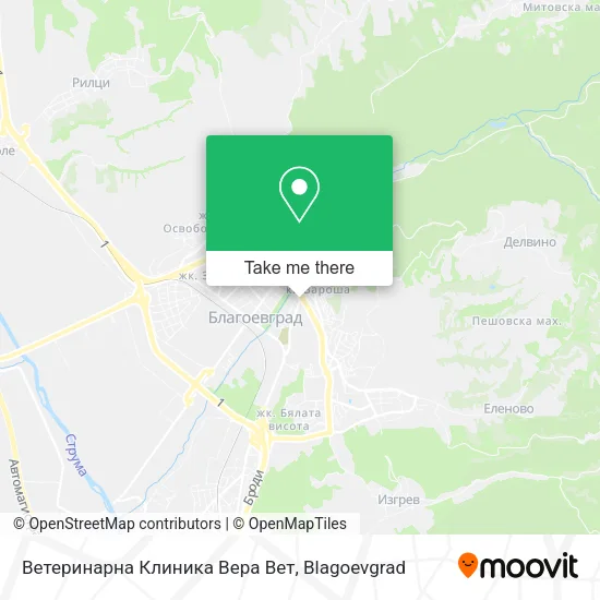 Карта Ветеринарна Клиника Вера Вет