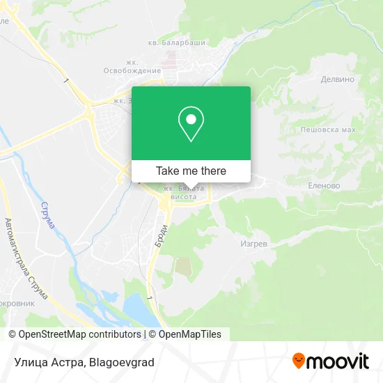 Карта Улица Астра