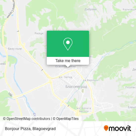 Карта Bonjour Pizza