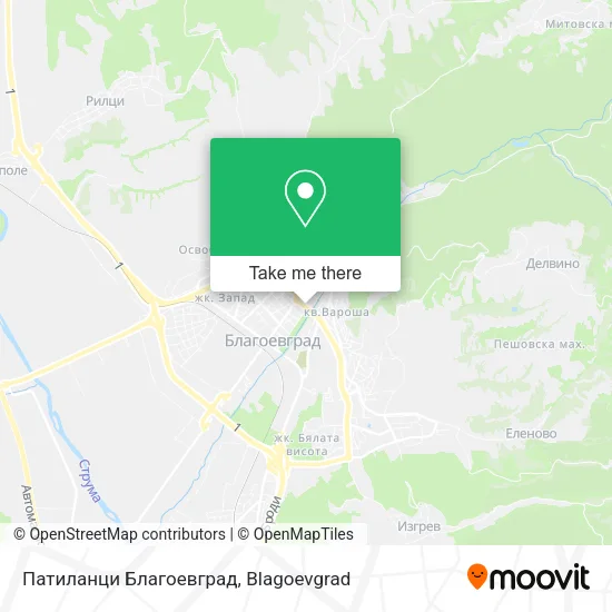Карта Патиланци Благоевград