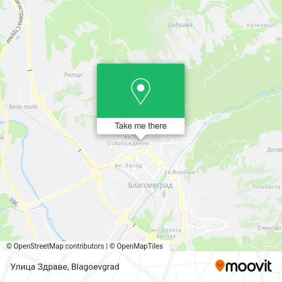 Карта Улица Здраве