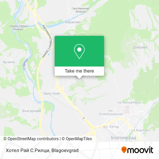 Карта Хотел Рай С.Рилци