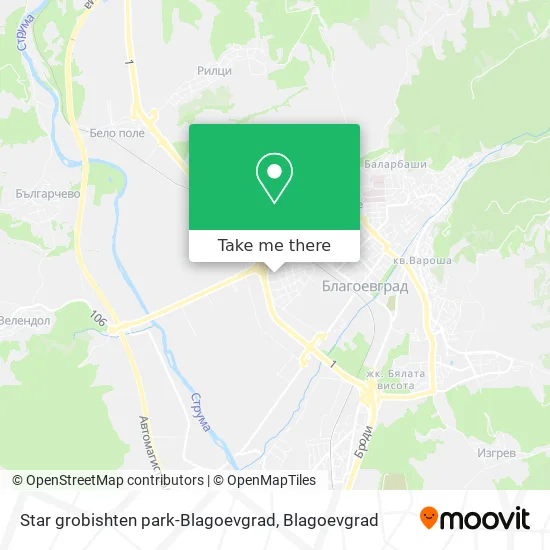 Карта Star grobishten park-Blagoevgrad