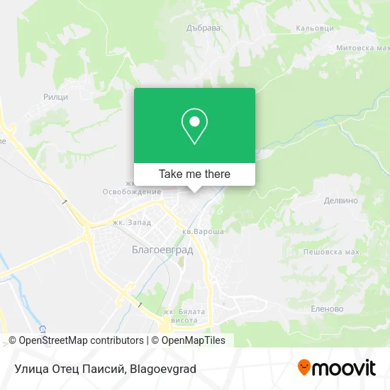 Карта Улица Отец Паисий