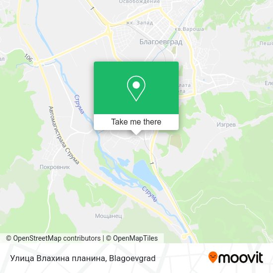 Карта Улица Влахина планина