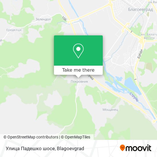 Карта Улица Падешко шосе