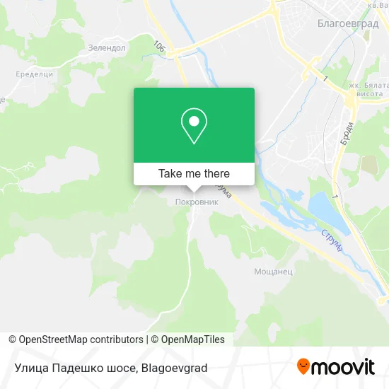 Карта Улица Падешко шосе