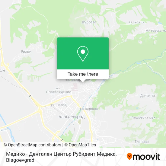 Карта Медико - Дентален Център Рубидент Медика