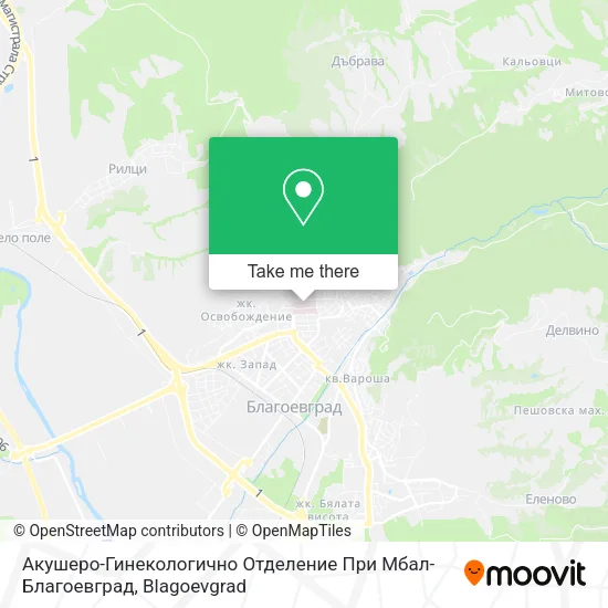 Карта Акушеро-Гинекологично Отделение При Мбал-Благоевград