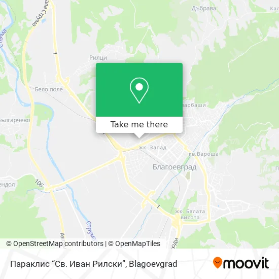 Карта Параклис “Св. Иван Рилски”