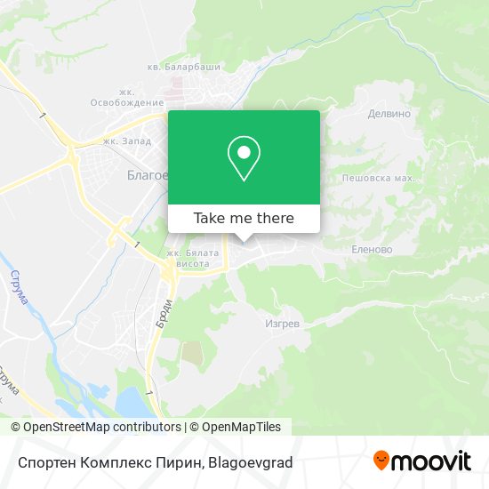 Карта Спортен Комплекс Пирин