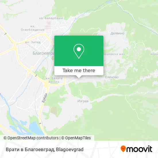 Карта Врати в Благоевград