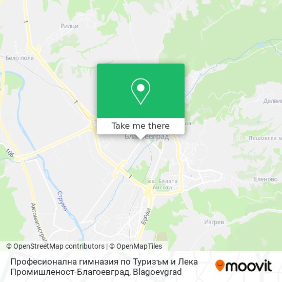 Професионална гимназия по Туризъм и Лека Промишленост-Благоевград map