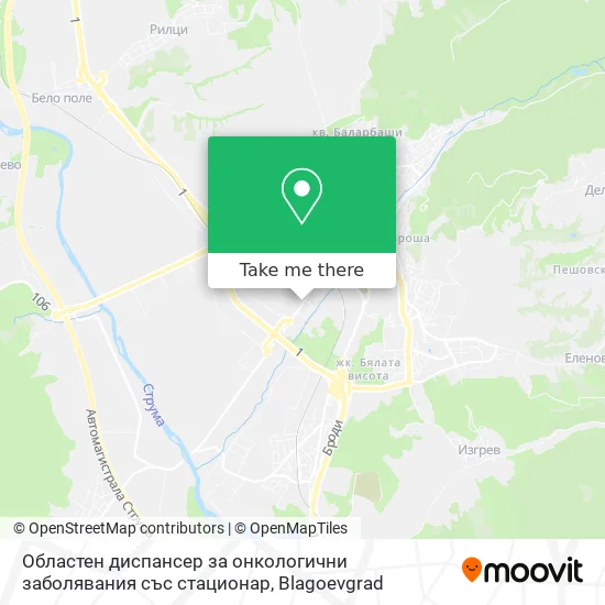 Карта Областен диспансер за онкологични заболявания със стационар