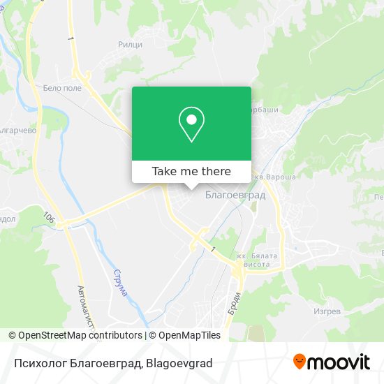 Карта Психолог Благоевград