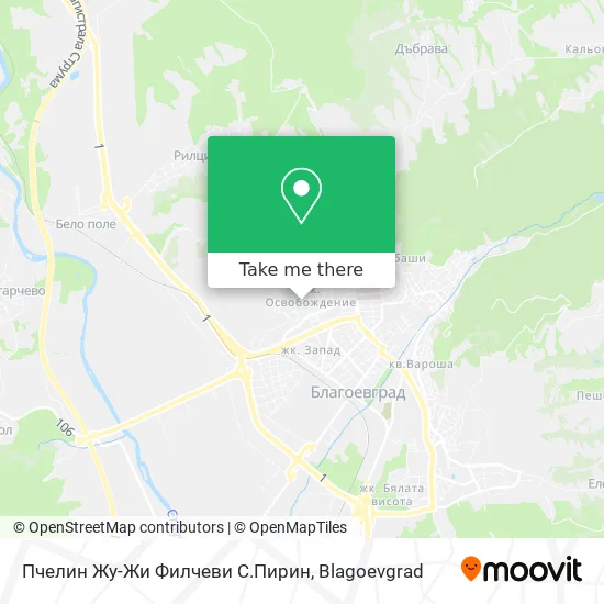 Карта Пчелин Жу-Жи Филчеви С.Пирин