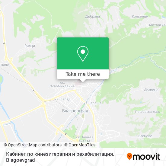 Карта Кабинет по кинезитерапия и рехабилитация