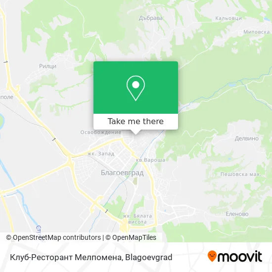 Карта Клуб-Ресторант Мелпомена