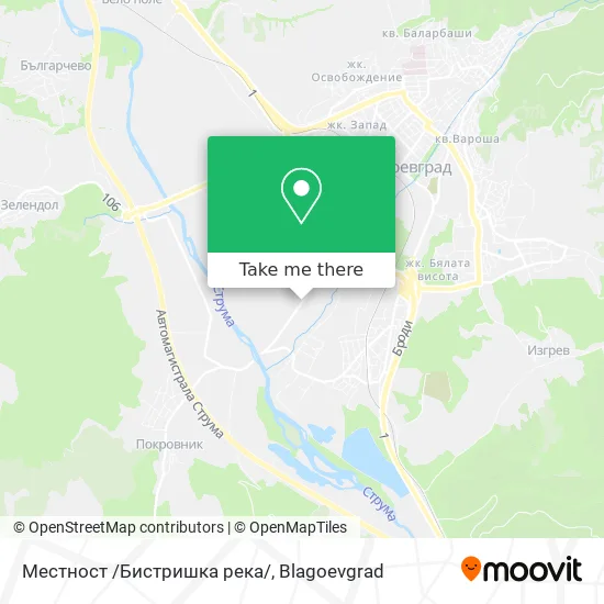 Карта Местност /Бистришка река/