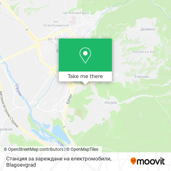 Карта Станция за зареждане на електромобили