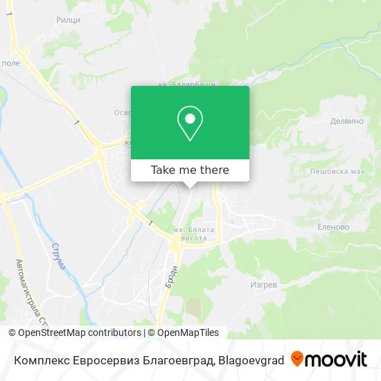 Карта Комплекс Евросервиз Благоевград