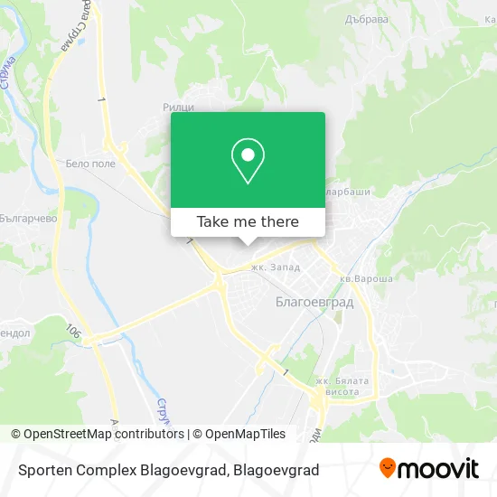 Карта Sporten Complex Blagoevgrad