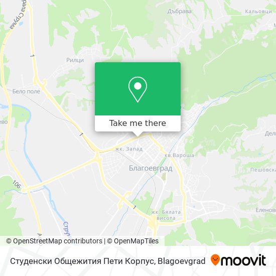 Студенски Общежития Пети Корпус map