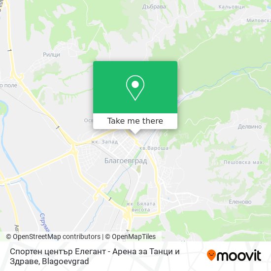 Спортен център Елегант - Арена за Танци и Здраве map
