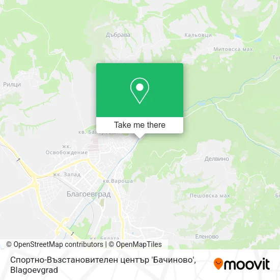 Карта Спортно-Възстановителен център 'Бачиново'