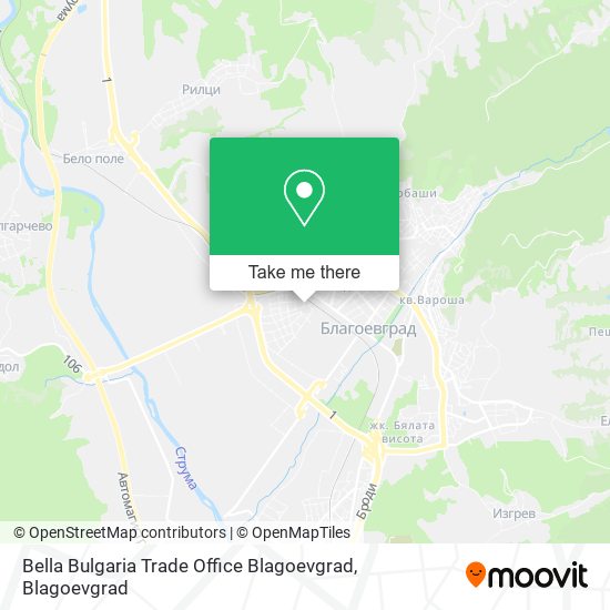 Карта Bella Bulgaria Trade Office Blagoevgrad