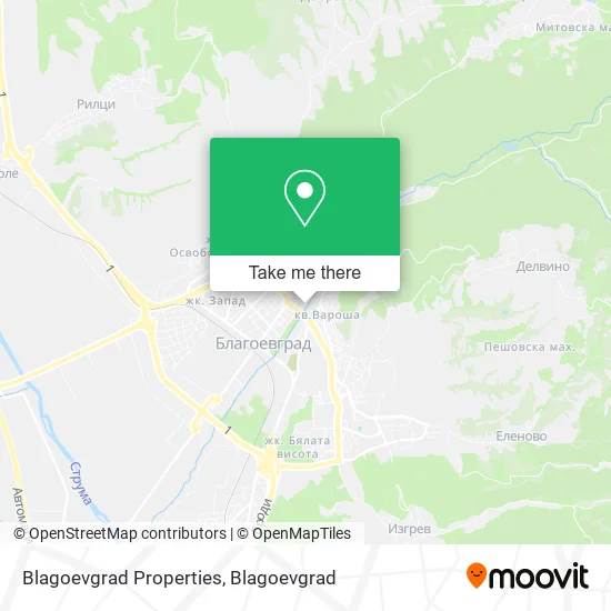 Карта Blagoevgrad Properties
