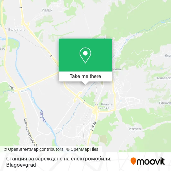 Карта Станция за зареждане на електромобили