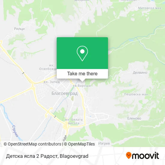 Карта Детска ясла 2 Радост