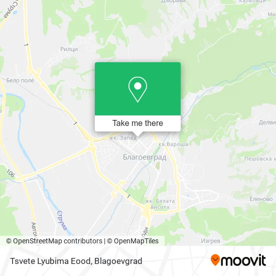 Карта Tsvete Lyubima Eood