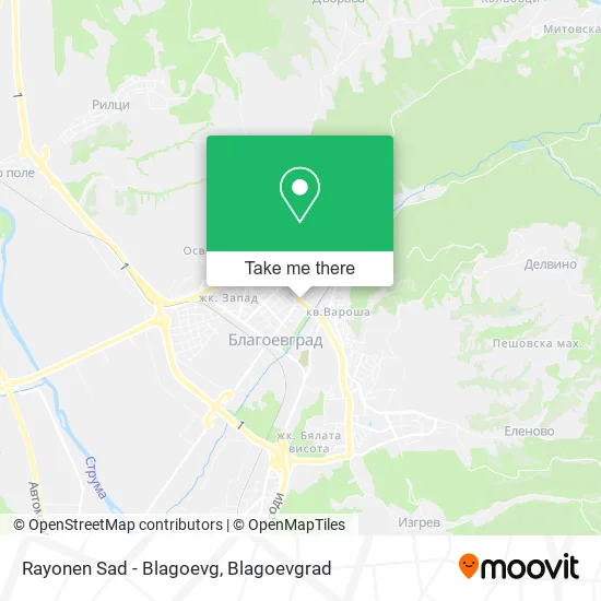 Карта Rayonen Sad - Blagoevg