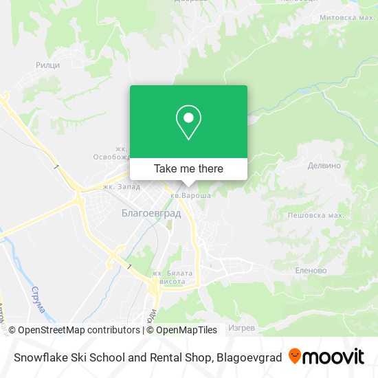 Snowflake Ski School and Rental Shop map