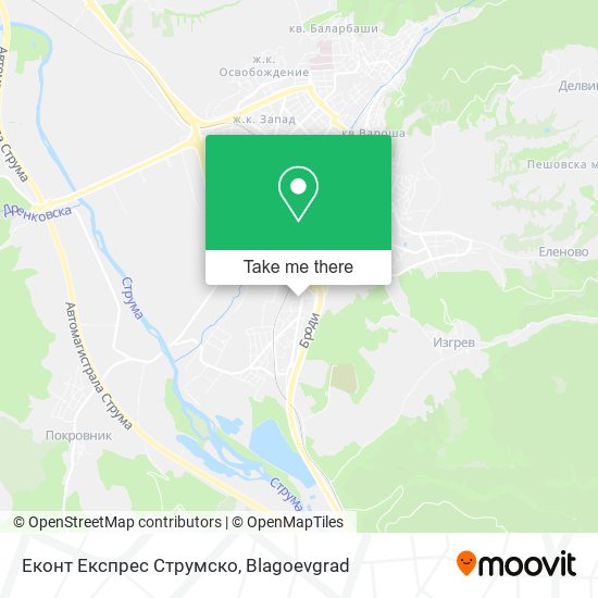 Карта Еконт Експрес Струмско