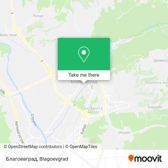 Карта Благоевград