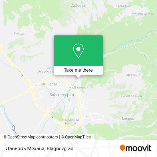 Карта Даньовъ Механа