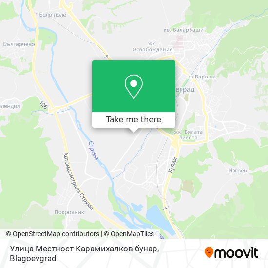 Карта Улица Местност Карамихалков бунар