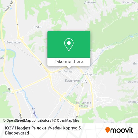 ЮЗУ Неофит Рилски-Учебен Корпус 5 map