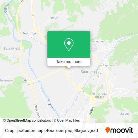 Карта Стар гробищен парк-Благоевград